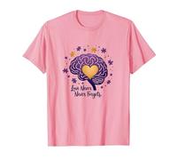 El Amor Nunca Olvida Cerebro Corazón Conciencia de Alzheimer Camiseta, Hombre, Rosado, L