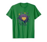 El Amor Nunca Olvida Cerebro Corazón Conciencia de Alzheimer Camiseta, Hombre, Verde Kelly, S