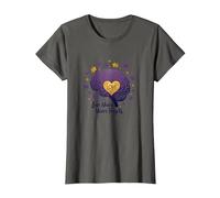 El Amor Nunca Olvida Cerebro Corazón Conciencia de Alzheimer Camiseta, Mujer, Asfalto, L