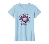 El Amor Nunca Olvida Cerebro Corazón Conciencia de Alzheimer Camiseta, Mujer, Azul Bebé, 3XL
