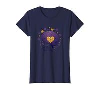 El Amor Nunca Olvida Cerebro Corazón Conciencia de Alzheimer Camiseta, Mujer, Azul Marino, S