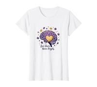 El Amor Nunca Olvida Cerebro Corazón Conciencia de Alzheimer Camiseta, Mujer, Blanco, XXL