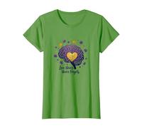 El Amor Nunca Olvida Cerebro Corazón Conciencia de Alzheimer Camiseta, Mujer, Hierba, XL