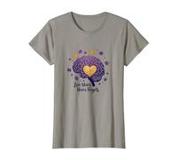 El Amor Nunca Olvida Cerebro Corazón Conciencia de Alzheimer Camiseta, Mujer, Pizarra, L