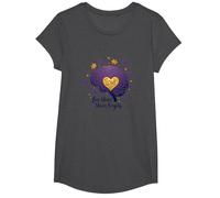 El Amor Nunca Olvida Cerebro Corazón Conciencia de Alzheimer Camiseta, Niñas, Jaspeado Oscuro, Pequeña