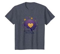 El Amor Nunca Olvida Cerebro Corazón Conciencia de Alzheimer Camiseta, Niños, Azul Jaspeado, 3 años