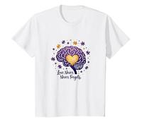 El Amor Nunca Olvida Cerebro Corazón Conciencia de Alzheimer Camiseta, Niños, Blanco, 4 años