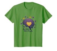 El Amor Nunca Olvida Cerebro Corazón Conciencia de Alzheimer Camiseta, Niños, Hierba, 6 años