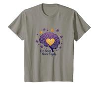 El Amor Nunca Olvida Cerebro Corazón Conciencia de Alzheimer Camiseta, Niños, Pizarra, 8 años