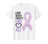 El Amor Nunca Olvida la Cinta Morada - Concientización sobre el Alzheimer Camiseta