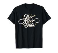 El Amor Nunca Termina - Tipografía de Lujo Blanca Elegante Celestial Camiseta