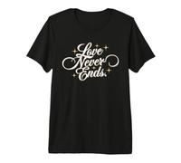 El Amor Nunca Termina - Tipografía de Lujo Blanca Elegante Celestial Camiseta Premium