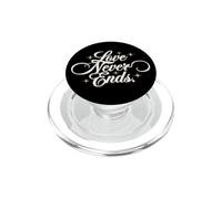 El Amor Nunca Termina - Tipografía de Lujo Blanca Elegante Celestial PopSockets PopGrip para MagSafe