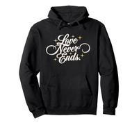 El Amor Nunca Termina - Tipografía de Lujo Blanca Elegante Celestial Sudadera con Capucha