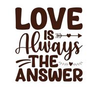 El amor siempre es la respuesta. Diseño. Pegatinas de pared de papel adhesivo 42x45.9cm Cultura del tatuaje Café