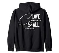 El Amor Todo Lo Cubre 1 Pedro 4:8 Mensaje Inspirador Sudadera con Capucha