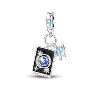 El amuleto del Tarot Mundial, amuleto para pulsera, collar de pulsera Pandora compatible con
