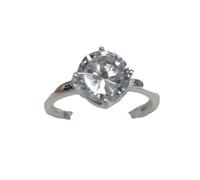 El anillo de plata de ley con diamantes de alto carbono y flor de hielo se refiere a las joyas de mujer., Metal