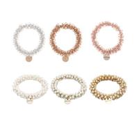 El Anillo Para El Cabello De 6 Piezas, La Cuerda Para El Cabello De Colon Con Diamantes De Imitación Retro, Sensación De Alta Gama Para Los Tendones Del Cuero Cabelludo De Albóndigas.