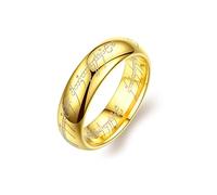 El Anillo Único para Gobernarlos a Todos para Hombres y Mujeres, Anillo de Lotería del Señor de los Anillos, Anillos de Poder Hobbit de Acero Inoxidable, 12, Metal, Sin piedra preciosa