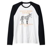 El Animal de Trabajo del Territorio de Las Carolinas La Mula Camiseta Manga Raglan
