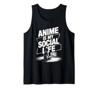 El Anime es mi Vida Social, Divertido diseño de Cultura Otaku para fanáticos de Japón Camiseta sin Mangas
