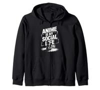 El Anime es mi Vida Social, Divertido diseño de Cultura Otaku para fanáticos de Japón Sudadera con Capucha