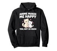 El Anime me Hace Feliz, no Tanto Gato Amante del Anime Sudadera con Capucha