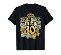 El año Pasado en mi cumpleaños de los 30 Cuarenta celebración Groovy Camiseta gráfica económica, Hombre, Negro, L