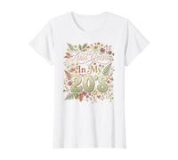 El año Pasado en mis Veinte cumpleaños Floral cumpliendo Treinta Camiseta gráfica económica, Mujer, Blanco, M