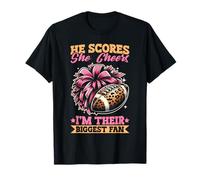 Él anota Ella aplaude Soy su mayor fan Cheer Mom Camiseta