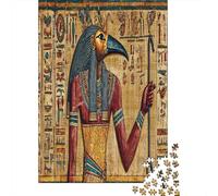 El Antiguo Dios Egipcio Thoth sosteniendo un cetro y un Ankh 38x26cm/1000pcs Puzzle Adecuado para Adultos Y Multitud Mayores De 14 Años