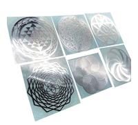 El antiguo secreto de la flor de la vida de la geometra sagrada pegatina de metal (conjunto de 6 piezas) calcomanas de energa (plata)