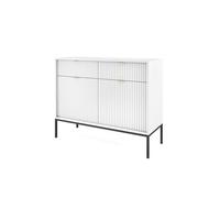 El aparador avon tiene un estilo retro. mide 83x104x39 cm e incluye 4 estantes, 2 cajones y 2 puertas.