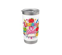 El aprendizaje de maestros de preescolar es Sweet Apple Pre-K School Vaso térmico de acero inoxidable de doble pared