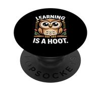 El Aprendizaje es un Dicho de búho cornudo para Maestros y niños PopSockets PopGrip Adhesivo