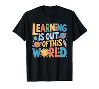 El aprendizaje está fuera de este mundo Maestro del espacio Lindo Groovy Camiseta