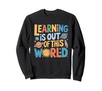 El aprendizaje está fuera de este mundo Maestro del espacio Lindo Groovy Sudadera
