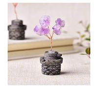 El árbol de Cristal Amethyst Natural Lucky Quartz Gema Gema Ornamentos Árbol de la Vida Decoración Hecha a Mano Curación de Cristales de Estilo Chino