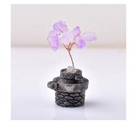 El árbol de Cristal Amethyst Natural Lucky Quartz Gema Gema Ornamentos Árbol de la Vida Decoración Hecha a Mano Curación de Cristales de Estilo Chino