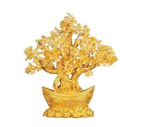 El árbol de Cristal Citrina Citrine Fortune Feng Shui Ornament Home Sala de Estar Lucky Tree Office Home Money Ornament Ornamy Crystal Trees