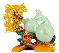 El árbol de Cristal Citrine Feng Shui Ornaments Gourd Lucky Housewarming Meditation y Healing Gem Money Tree Crystal (Grande)