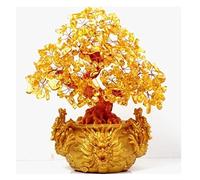 El árbol de Cristal Citrine Quartz Lucky Tree Gema Money Ornnnnnnnaments Garden Healing Pavilion Decoración del hogar