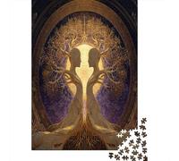 El Árbol de la Vida, con Forma de Figuras humanas entrelazadas 1000 Piezas Rompecabezas para Adultos para Amantes O Amigos Imposable 70x50cm/1000pcs