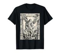 El Arcángel San Miguel Derrotando a Satanás Vintage Gráfico Camiseta