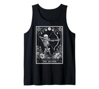El Arquero Arco y Flecha Tarot Carta Esqueleto Bruja Camiseta sin Mangas