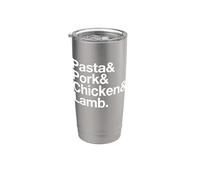 El arte de la pasta, cerdo, pollo y cordero Vaso térmico de acero inoxidable de doble pared