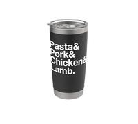 El arte de la pasta, cerdo, pollo y cordero Vaso térmico de acero inoxidable de doble pared