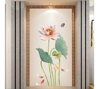 El arte de pared de flor de loto para decoración del hogar añade un sofisticado elemento floral a espacios interiores compatibles con muebles de vidrio y espejos