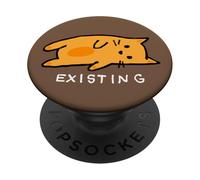 El arte de simplemente existir, filósofo perezoso gato perezoso PopSockets PopGrip Adhesivo